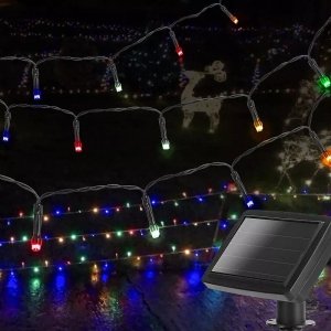 Tech-Led Sznur lampek solarnych 100 led 10m łańcuch do oplatania pni roślin ciepłe Biała ciepła (ok 3000k) 4