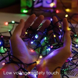 Tech-Led Sznur lampek solarnych 100 led 10m łańcuch do oplatania pni roślin ciepłe Biała ciepła (ok 3000k) 5