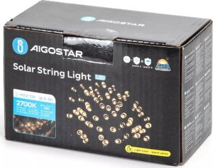 Tech-Led Sznur lampek solarnych 100 led 10m łańcuch do oplatania pni roślin ciepłe Biała ciepła (ok 3000k) 10