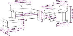 vidaXL 3-cz. komplet wypoczynkowy z poduszkami, czarny, tkanina 11