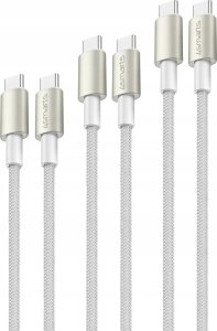 Kabel USB 4smarts USB-C - USB-C 3 m Srebrny (540621) 1