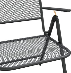 vidaXL 7-cz. zestaw mebli ogrodowych, antracytowy, metalowa siatka 9