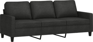 vidaXL Sofa 3-osobowa, czarna, 180 cm, tapicerowana tkaniną 2