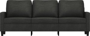 vidaXL Sofa 3-osobowa, czarna, 180 cm, tapicerowana tkaniną 3