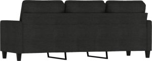vidaXL Sofa 3-osobowa, czarna, 180 cm, tapicerowana tkaniną 5