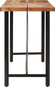 vidaXL Stolik barowy, 180x70x107 cm, lite drewno akacjowe i żelazo 3