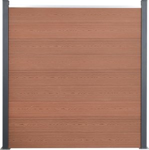 vidaXL Zestaw paneli ogrodzeniowych, brązowy, 180x186 cm, WPC 2