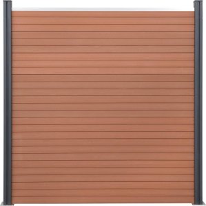 vidaXL Zestaw paneli ogrodzeniowych, brązowy, 180x186 cm, WPC 3
