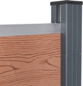 vidaXL Zestaw paneli ogrodzeniowych, brązowy, 180x186 cm, WPC 5