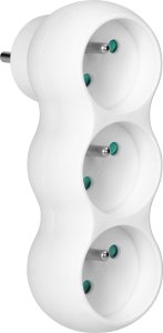 Orno Rozgałęźnik 3x2P+Z "bałwanek" z wtyczką górną, biały 2