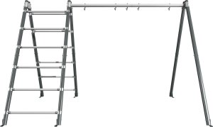 UnderFit Stelaż do huśtawki ogrodowej UNDERFIT podwójny z drabinką 2