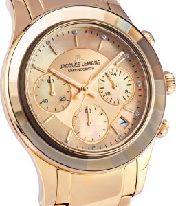 Zegarek Jacques Lemans Zegarek damski Jacques Lemans 1-2151H CYRKONIE złoty 4