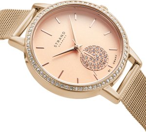 Zegarek Strand Zegarek damski Strand S705LXVVMV CYRKONIE różowe złoto 4