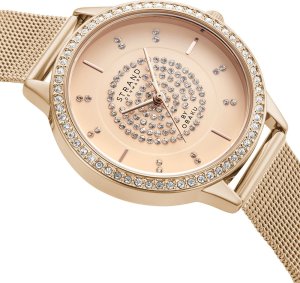 Zegarek Strand Zegarek damski Strand S711LXVVMV CYRKONIE różowe złoto 3