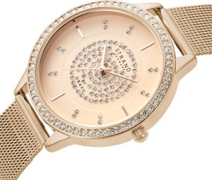 Zegarek Strand Zegarek damski Strand S711LXVVMV CYRKONIE różowe złoto 4