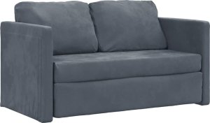 vidaXL Sofa podłogowa 2-w-1, ciemnoszara, 122x204x55 cm, aksamit 4