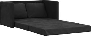 vidaXL Sofa podłogowa 2-w-1, czarna, 122x204x55 cm, aksamit 2