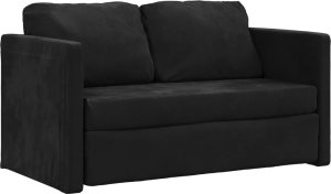 vidaXL Sofa podłogowa 2-w-1, czarna, 122x204x55 cm, aksamit 4