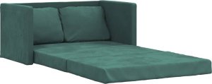 vidaXL Sofa podłogowa 2-w-1, ciemnozielona, 122x204x55 cm, aksamit 2
