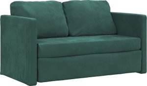 vidaXL Sofa podłogowa 2-w-1, ciemnozielona, 122x204x55 cm, aksamit 4