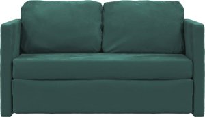 vidaXL Sofa podłogowa 2-w-1, ciemnozielona, 122x204x55 cm, aksamit 5