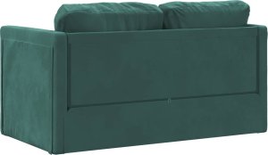 vidaXL Sofa podłogowa 2-w-1, ciemnozielona, 122x204x55 cm, aksamit 7