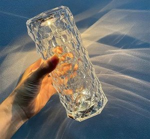 Lampa stołowa Tech-Led Kryształowa lampa róża LED kolorowa zmienia kolory pod wpływem dotyku Kryształowa lampa róża LED kolorowa zmienia kolory pod wpływem dotyku 2