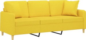 vidaXL 3-osobowa sofa wypoczynkowa z poduszkami, jasnożółta, 180 cm 3