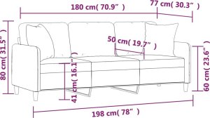 vidaXL 3-osobowa sofa wypoczynkowa z poduszkami, jasnożółta, 180 cm 8
