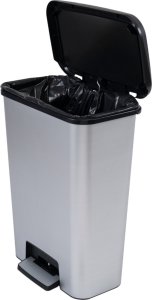 Kosz na śmieci Curver na pedał 50L srebrny (249811) 2