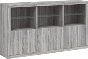 vidaXL Szafka z oświetleniem LED, szary dąb sonoma, 181,5x37x100 cm 3