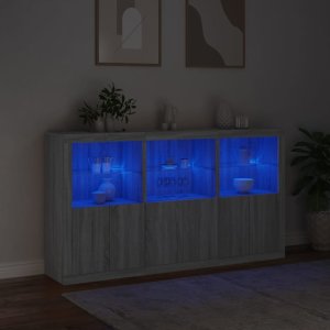 vidaXL Szafka z oświetleniem LED, szary dąb sonoma, 181,5x37x100 cm 5