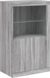 vidaXL Szafka z oświetleniem LED, szary dąb sonoma, 181,5x37x100 cm 9
