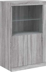 vidaXL Szafka z oświetleniem LED, szary dąb sonoma, 202x37x100 cm 9