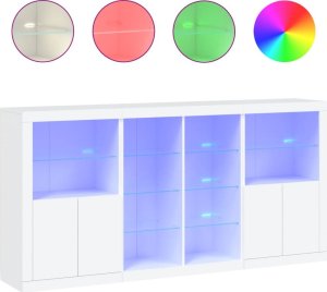 vidaXL Szafka z oświetleniem LED, biała, 202x37x100 cm 2