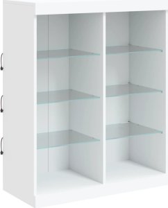 vidaXL Szafka z oświetleniem LED, biała, 202x37x100 cm 9