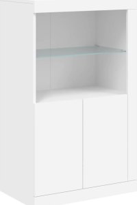 vidaXL Szafka z oświetleniem LED, biała, 202x37x100 cm 10