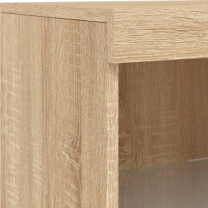 vidaXL Szafka z oświetleniem LED, dąb sonoma, 202x37x100 cm 12