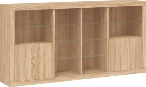 vidaXL Szafka z oświetleniem LED, dąb sonoma, 202x37x100 cm 3