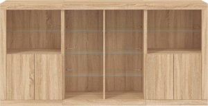 vidaXL Szafka z oświetleniem LED, dąb sonoma, 202x37x100 cm 6