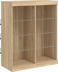 vidaXL Szafka z oświetleniem LED, dąb sonoma, 202x37x100 cm 9