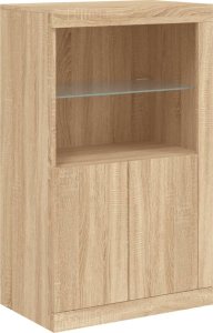 vidaXL Szafka z oświetleniem LED, dąb sonoma, 202x37x100 cm 10