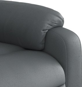 vidaXL Podnoszony fotel masujący, rozkładany, szary, ekoskóra 11