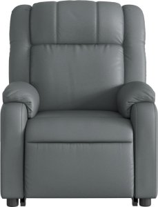 vidaXL Podnoszony fotel masujący, rozkładany, szary, ekoskóra 9