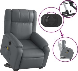 vidaXL Rozkładany fotel pionizujący z masażem, elektryczny, szary 11