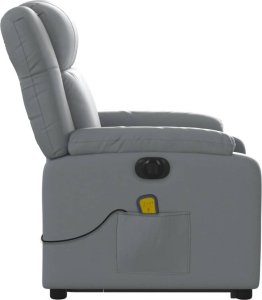vidaXL Rozkładany fotel pionizujący z masażem, elektryczny, szary 10
