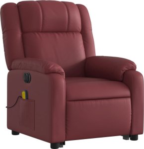 vidaXL Rozkładany fotel pionizujący z masażem, elektryczny, bordowy 4