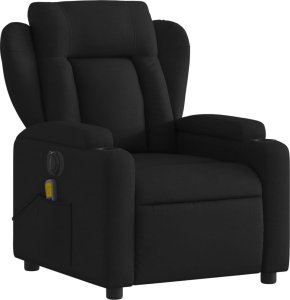 vidaXL Rozkładany fotel masujący, elektryczny, czarny, tkanina 3