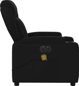 vidaXL Rozkładany fotel masujący, elektryczny, czarny, tkanina 9