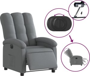vidaXL Elektryczny fotel rozkładany, ciemnoszary, obity tkaniną 6